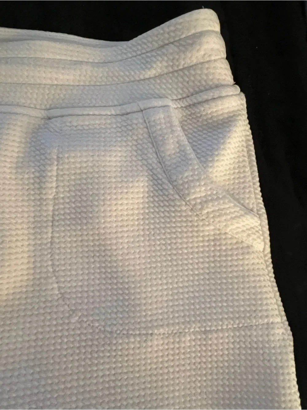 Attyre White Knit Mini Skirt with short  and Drawstring - Picture 2 of 4